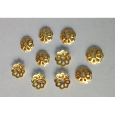 Kraalkap bloem filigraan klein goudkleur 6 mm (100 stuks)